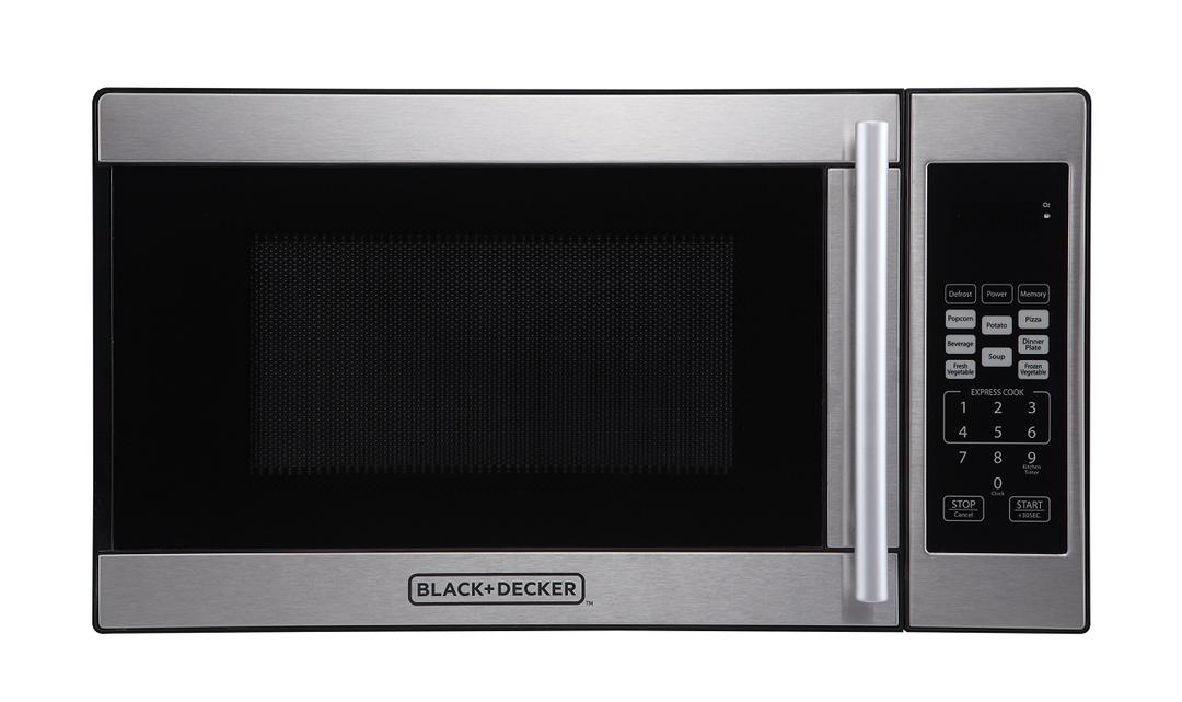Black + Decker 0.7 Cubic Foot 700 Watt Stainless Steel Microwave with Turntable