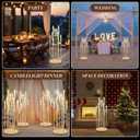 Tandefio 4 Pcs 10 Arm Wedding Gold Candelabra Floor Centerpieces with 40 LED Candle 46.5'' Tall Candlestick Metal Holder with Lampshade Fit 0.8 for Ceremony Party Dinner Table Easter Birthday Holiday