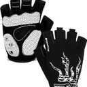 MOREOK Cycling Gloves Bike Gloves for Men/Women-[5MM Gel Pad] Half Finger Bicycle Biking Gloves for Cycling/Weight Lifting/Gym/Motorcycle/Rowing/Outdoor Sports-050-WHITE-S