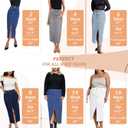 Hybrid & Company Women's Long Denim Skirt Stretch Jean Skirt for Office and Casual Wear (White, M)