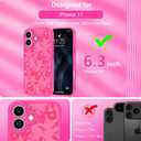 OOK Phone Case Design for iPhone 17 Case, Compatible with MagSafe, Cute Bows Design Frosted Shockproof for Women Girls Magnetic Phone Cover - Hot Pink Bow