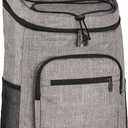 Amazon Basics Insulated Cooler Backpack, Leak-Proof, 30 Can Capacity, Portable Soft Sided Cooler, Keeps Cold for Hours, Gray