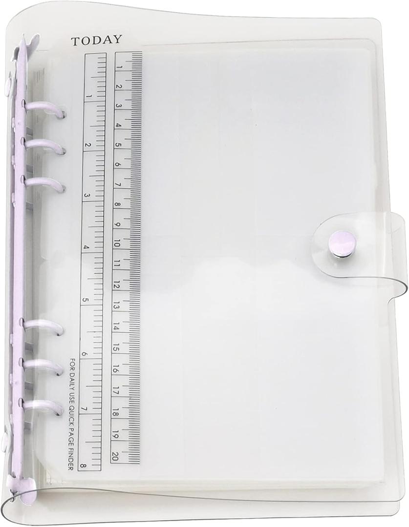 A6 A5 6-Holes Colorful PVC Cover Personal Organizer with Snap Button Closure File Folder for Loose Leaf Sheet Notebook (Orchid Bouquet, A5 Combo)