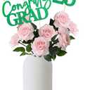 4 x Gexolenu 16 PCS Green and Black Double-Sided 2025 Graduation Centerpieces for Tables, 2025 Table Toppers Party Centerpiece Sticks Party Supplies, Graduation Party Decorations Class of 2025, Set of 4