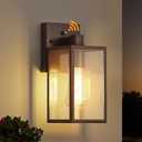 WIHTU Oil Rubbed Bronze Dusk to Dawn Porch Lights Fixtures - Outdoor Exterior Sensor Wall Sconce Lamp, Waterproof Wall Lantern, Anti Rust Coach Lights for Doorway, Garage