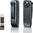 Mini Body Camera Upgrade 64GB 1080P HD Body Camera Wearable Camcorder with Night Vision IR & Loop Record, 4-6 HR Battery Life for Daily Records, Cycling, Delivery/Serving Jobs