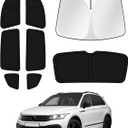 Windshield Sun Shade for 2018-2023 Volkswagen VW Tiguan Side Rear Window Shade Cover Sun Visor Shield Privacy Protection Keep Vehicle Cool Black 8PCS