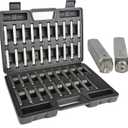 Metal Stamp Number & Letter Punch Set (39 Piece - Industrial Grade Steel Stamps) 1/4" Letters A-Z, Numbers 0-9, and 4 Extra Symbols - Hard Shell Plastic Storage Case