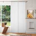 Approximate Pinch Pleated Faux Linen Blend Curtains for Living Room 84 Inches Long for Dining Bedroom Office, 1 Panel, W52 x L84, Greyish White