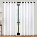 KOUFALL 90 Inch Curtains for Living Room,Extra Wide 72 in Width 72x90 Grommet 2 Panel Set Semi Blackout Window Treatments (White)