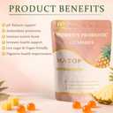 MATOP Womens Probiotic Pineapple Gummies Gut Health & pH Balance Daily Digestive Feminine Wellness, Vegan Sugar-Free, 60 Count (EXP 10/06/27)