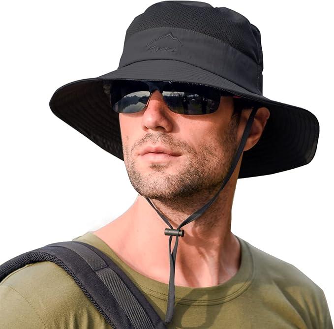 Sun Hats for Men Women Bucket Hat UPF 50+UV Protection Wide Brim with Neck Flap Hiking Beach Fishing Safari Hat