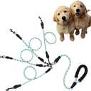 Four Dog Leash,Comfortable Four Dog with Reflective,360 Swivel No Tangle 4 Dog Training Leash,for Multiple Large Medium Small Dogs (Blue, Four Leashes)