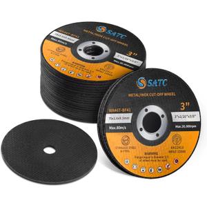 S SATC Grinder Wheel 25 PCS Cut Off Wheels 3 Inch Cut Off Wheel 3" x1/16 x3/8" Fits Any Angle Grinder Air Tool