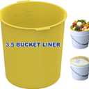 3.5 Gallon Silicone Bucket Liner - Reusable Mixing Liner for Concrete, Mortar, Grout, Paint, Food Grade Non-Stick, Easy to Clean & Durable (Yellow, 3.5 Gallon)