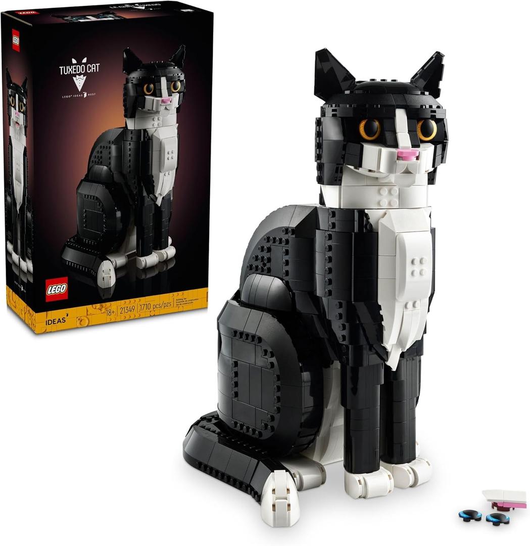 LEGO Ideas Tuxedo Cat - Building Sets for Adults, Ages 18+ - DIY Crafts Kit for Home Decor, Living Room or Bedroom - Gift for Animal Lovers - 21349