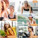 3 x Wisecy Headbands for Women Non Slip - 9PCS Elastic Fabric Hair Band for Women's Hair, Soft Cotton Cloth Stretchy Sweat Headbands for Women for Yoga Workout Running (Black, white, light grey)