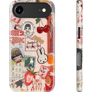 MERRO for iPhone Air Case - Wireless Charging Compatible - Dual-Layer Hard Shell & Silicone Cover - Protective Phone Case with Cute Wildflower Designs for iPhone 17 Air - Whimsical Collage