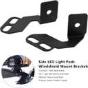 Topteng Side 4'' LED Light Pods Windshield Mount Brackets Universal for Kawasaki Teryx 750 2010-2023, Teryx 800 2014-2023, Teryx4 750 2012-2024, Teryx4 800 2015-2024