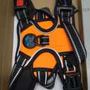PHOEPET No Pull Dog Harness Medium Reflective Front Clip Vest with Handle,Adjustable 2 Metal Rings 3 Buckles,[Easy to Put on & Take Off](M, Orange)
