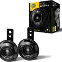 HELLA 012588011 Motorcycle Series Black 12V Disc Horn Kit (Universal Fit-Set/Box)