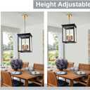 Large Outdoor Pendant Light Fixtures, 5-Lights Porch Ceiling Mount Lighting Adjustable Chain, Exterior Hanging Lamp Waterproof for Front Door Entryway Backyard Patio, E12 Bulb Base