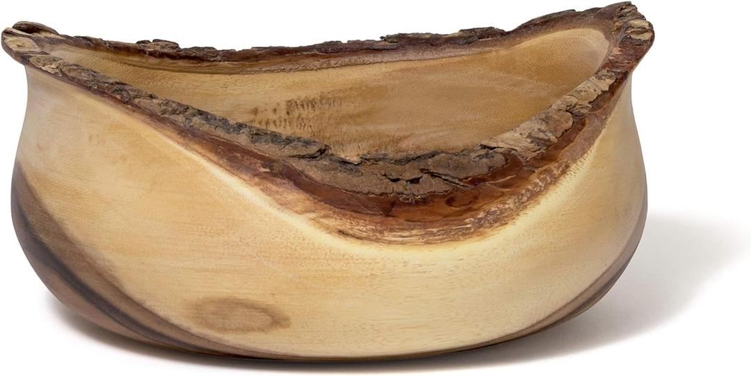 Lipper International 1094 Acacia Rustic Tulip Serving Bowl, Medium (10" Diameter x 5" H)
