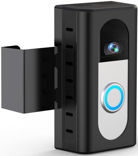 QIBOX Anti-Theft Video Doorbell Mount Compatible with Video Doorbell 4/3/3 Plus/2/1/(2020 Release), Adjustable No-Drill Mounting Bracket Wedge Adapter Holder Accessories for Home Rentals Office Room, Black
