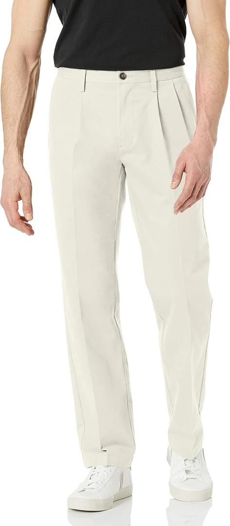 Amazon Essentials Men's Classic-Fit Wrinkle-Resistant Pleated Chino Pant  (40W x 34L)