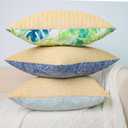 Pack of 2, 20 x 20 inch Decorative Throw Pillow Covers Light Green Woven Farmhouse Outdoor Cushion Covers Soft Texture Couch Cushion Case for Couch Sofa Bedroom Living Room