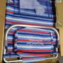 Tommy Bahama 5-Position Classic Lay Flat Folding Backpack Beach Chair, Aluminum, Red, White, and Blue Stripe