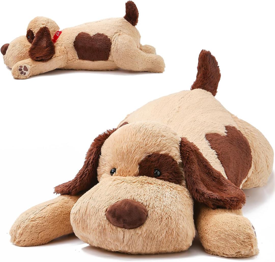 Brown Dog Weighted Stuffed Animals, 30 Inch 5.5 lbs Weighted Plush Animals, Soft Big Puppy Plush Pillow Toy, Gifts for Kids, Boys and Girls Adults (30" 5.5lbs) (Large) 1 Pc