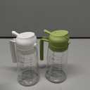 TrendPlain 16oz/470ml Glass Olive Oil Sprayer for Cooking  2 in 1 Olive Oil Dispenser Bottle for Kitchen Gadgets and Air Fryer Accessories, Salad, BBQ - White & Green