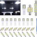 iFunyLED 24 Pieces Dome Light LED Car Interior Bulb Kit Set 194 T10 DE3175 578 31mm 42mm Bulbs Interior Replacement Lights for Car Map License Plate Door Side Marker Cornering Trunk Light - White