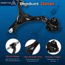 6Pcs Front Lower Control Arm with Ball Joint Suspension Kit Compatible With Honda Accord 2013-2017, Compatible With Acura TLX 2016-2020, K642509, K642517, K500315, K750650, K750651