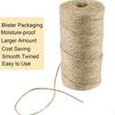 3 x 1mm Natural Jute Twine String 656 Feet Crafting Twine String for Crafts Gift, Craft Projects, Wrapping, Packing, Gardening, Bundling-Jute Rope for House&Garden Wide Usage