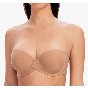 MELENECA Women's Underwire Smooth Multi-Way Uplift Padded Push Up Strapless Bra 36 D