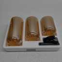 Rechargeable Jar Flameless Candle, Flashing LED Pillar Halloween Candle with Remote Control and Timer, Gold Pumpkin Glass Electronic Candles for Room Decoration, 1 Set of 3