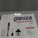 Ganiza Immersion Blender 5 in 1 Hand Blender Max 1000W Heavy Duty Motor, 16 Speed Mode Handheld Blender Stainless Steel Blade With 800ml Mixing Beaker, 600ml Chopper, Whisk and Milk Frother