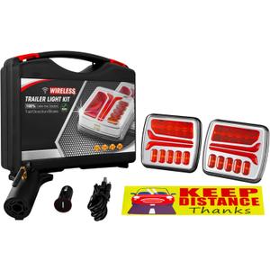 Wireless Trailer Light, Magnetic Towing Lights Kit for Trailers, Rechargeable LED Wireless Trailer Light Portable for Trucks, Tractors, Lorries, Vans, Campers, Boats