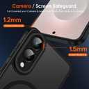 ivoler Magnetic Case for Samsung Galaxy S25 Edge 5G 6.7 [Compatible with Magsafe] [Military Grade Protection] Magnetic Charger Case for S25 Edge, Frosted Translucent Back Phone Cover- Matte Black