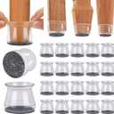 BUMACO 20Pcs Chair Leg Floor Protectors Chair Leg Protectors for Hardwood Floors Silicone Pads Covers to Protect Floors Universal L Clear Fit (1-5/16" to 2")