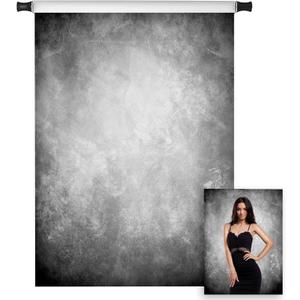 Kate 10ft(W) x10ft(H) Texture Photography Backdrops for Photographers Microfiber Seamless No Wrinkle Abstract Black Grey Photo Backdrop Portrait Background