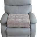 Tufted Corduroy Recliner Seat Cushion for Elderly, High Density Foam Large Square Seat Cushion for Recliner Chair, Floor Pillow, Office Chair, Car, No Pressure on Thighs, 20x20x4 (Grey)