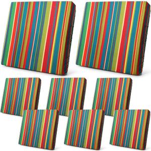 Newwiee 8 Pcs Patio Stretch Sofa Cushion Cover Outdoor Cushion Covers Replacement Patio Furniture Couch Slipcovers Chair Seat Soft Flexibility Protector(Blue Red Green)
