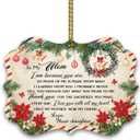 HYTURTLE to My Mom Christmas Ornament 2025 Tree Decoration Gifts from Daughter - Best Mom Gifts from Daughter - Inspirational Motivational Gift for Mother - Christmas Decor Aluminum Ornament Keepsake