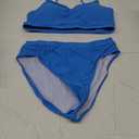 Women High Waisted Bikini Set Athletic Two Piece Swimsuits Sporty High Cut Bathing Suit with Scoop Neck L