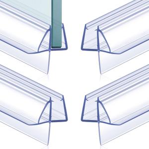 Frienda 4 Pcs Shower Door Bottom Seal 1/2" x 36' Clear PVC Glass Door Sweep Shower Frameless Seal Strip for Replacement Stopping Leaks and Creating Water Barrier