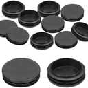 PATIKIL 2-1/4" Plastic Tubing End Caps, 24Pcs Round Hole Plug Insert for Round Iron Pipe Chair Leg Table Bookshelves Patio Furniture, Black