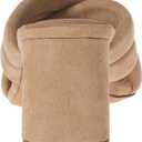 Amazon Essentials Women's Crossover Heeled Sandal with Padded Straps and Memory Foam Insole (12, Beige Faux Microsuede)